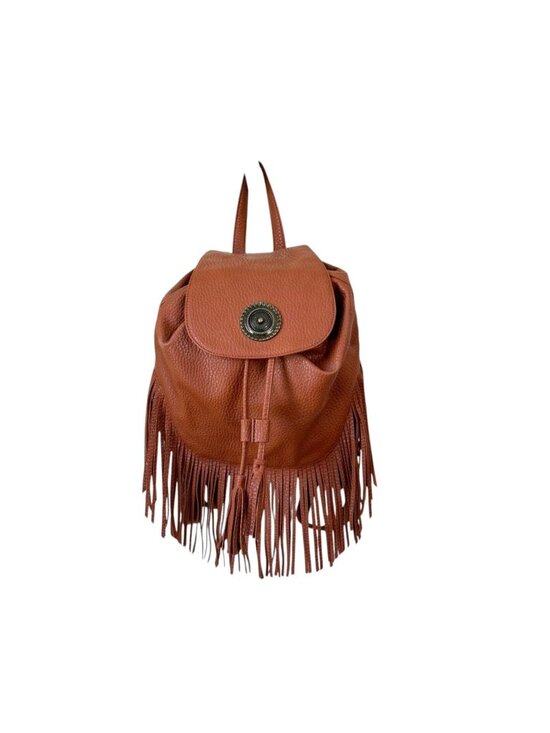 Primark Handbags - Primark Boho Fringe Mini Backpack Cognac Brown Festival Western Bag
